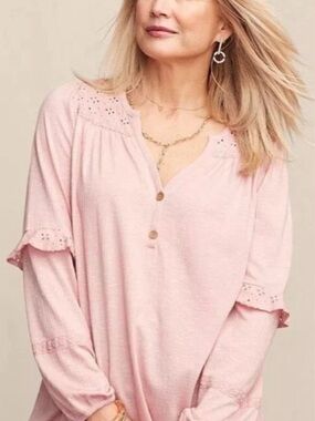 Matilda Jane Heart to Heart Possibilities Pink Knit Women's Top - Large